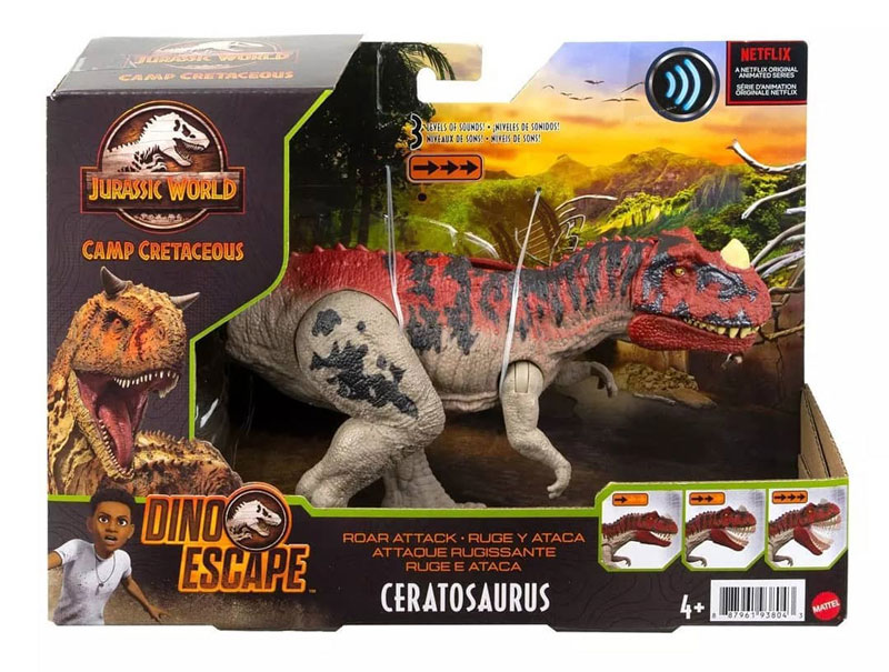 JURASSIC WORLD PARK Camp Cretaceous Baryonix Grim Primal attaque Dinosaur SOUND!!!